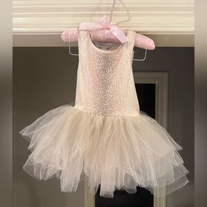 I love plum Cream/pink fawn suede Tutu Dance Dress size 2t(2y)